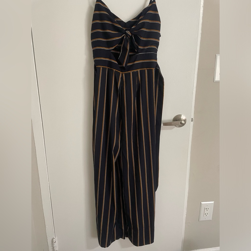 Navy striped jumpsuit
